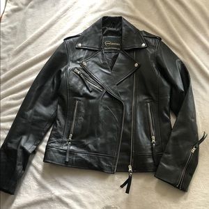 Leather moto jacket
